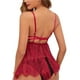 thumbnail image 2 of Conjunto de lencería sexy para mujer VISgogo, sujetador de tirantes sin espalda con bordado de flores de encaje, falda elástica con perspectiva de malla VISgogo moda, 2 of 2