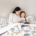thumbnail image 5 of jejeloiu Wild Dinosaur Dino Queen Comforter Set,Jungle Animal Bedding Comforter Set For Teens 3 Pieces, 5 of 8