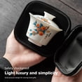 thumbnail image 2 of Suet Jade White Porcelain Tea Set Outdoor Portable Travel Tea Service 1 Teapot 3 Cups Ceramics Kung Fu Tea Set, 2 of 7