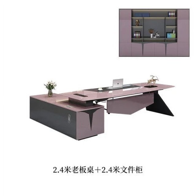 Light luxury creative desk, simple and modern, president's office, executive desk, table and chair My Lux Decor Round