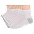 thumbnail image 2 of Fruit of the Loom Men's 12 Pair Pack Dual Defense Cushioned Socks, White/Grey, 6.5-12, 2 of 4