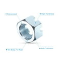 thumbnail image 4 of Tuerca hexagonal ranurada 1"-14, tuercas hexagonales de acero al carbono grado 6.8, plateadas, paquete de 4, 4 of 5