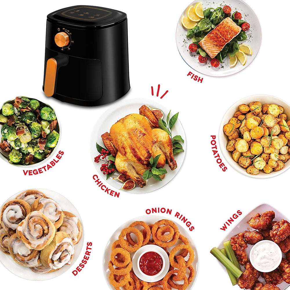 Homitt 700W 4QT Air Fryer, Electric Oil-free Baking Oven Air Fryer, Auto  Off Timer 6 Menus for Home Cooking 