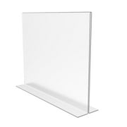 FixtureDisplays® 3PK 11 x 8.5" Clear Acrylic Sign Holder for Tabletops, Horizontal Table Tent Frame Photo Sign Menu, Bottom Insert 11193-2-11X8.5-3PK Peel off protective film (white) before use.