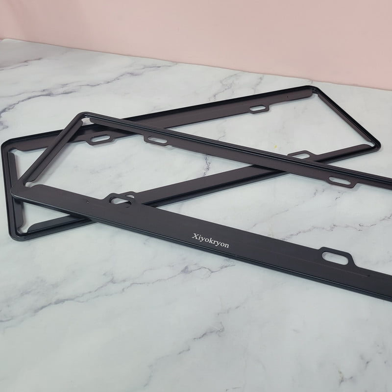 Xiyokryon License plate frames  Matte Finish, Rust-Resistant & Scratch-Resistant, Easy Install with Pre-Drilled Holes, 2 Pack