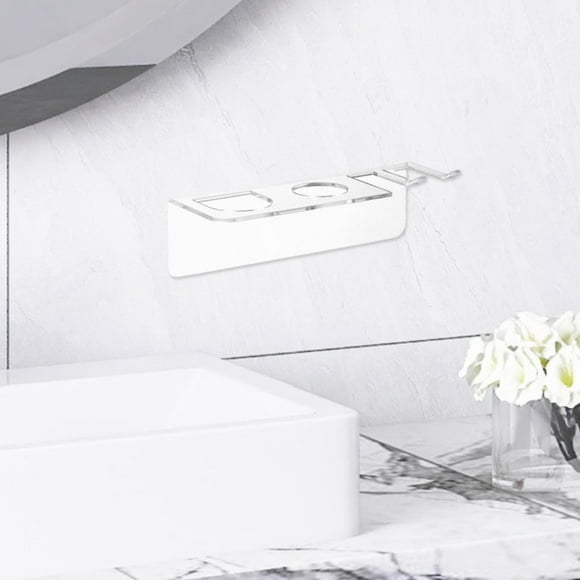 Soporte de cepillo para el cabello acrílico soporte para el peinador de la pared montado el cabello resistente estante de almacenamiento de la