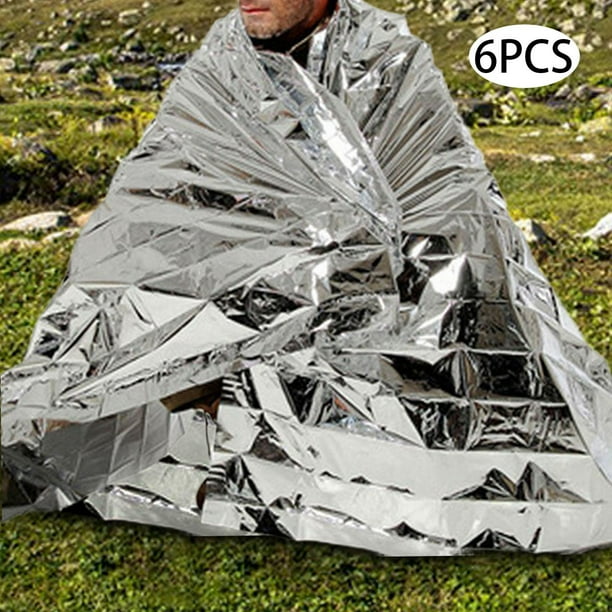 Ximing 6 Pieces Survival Blanket Space Blanket Camping Blanket Emergency Blankets Thermal Blanket for First Aid Camping Hiking Cold 160x210cm