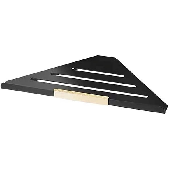 Jinsinto Bathroom Corner No Hole Bathroom Wall Mounted Black Gold Triangle Shelf Stainless Steel Storage Rack
