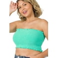 thumbnail image 2 of TheLovely Women & Plus Strapless Ruched Smocked Tube Bandeau Bra Top, 2 of 5