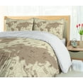 thumbnail image 5 of Ambesonne Map Duvet Cover Sets, Aged World Monsters Compass, 2-Queen, Sepia Pale Yellow, 5 of 7