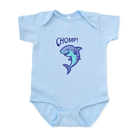 CafePress - SHARK CHOMP Body Suit - Baby Light Bodysuit, Size Newborn - 24 Months