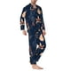 thumbnail image 2 of Balery Autumn Leaves With Blue Pijama para Hombre de Dos Piezas con Manga Larga, Conjunto de Dormir y Descanso Suave con Bolsillos-Large, 2 of 7