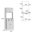 thumbnail image 4 of Cterwk 66.3" H Kitchen Pantry Cabinet with Drawer and Microwave Stand, White, 4 of 7