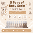 thumbnail image 5 of Red Mandarin Toddler Grip Socks 1-3 Years, 5 Pairs Unisex Gift Set, Non-Slip Cotton Socks with Grippers for Boys & Girls, 5 of 12