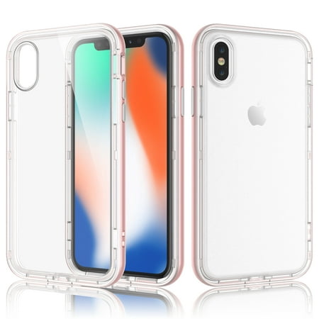 iPhone X Case, Apple iPhone X Clear Cover, Njjex Clear Soft TPU Back Case Hybrid Shockproof Bumper Slim Cover For Apple iPhone X -Rose Gold