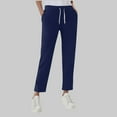 thumbnail image 2 of adviicd Women's Petite Cotton Sweatpants with Pockets (Navy, XL), 2 of 7