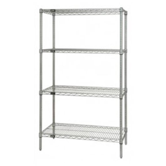 Quantum Storage WR86-1248C 4- Shelf Chrome Wire Shelving Starter Kit - 12 x 48 x 86 in.