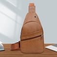 thumbnail image 4 of PU Leather Crossbody Bag with USB Charging Port - Waterproof Chest Pack for Hiking & Business Trips, 4 of 6