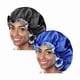 thumbnail image 1 of wonima11 Silk Bonnets for Women,Double Layer Extra Large Satin Sleeping Cap with Elastic,Satin Bonnet for Curly,Natural Hair,Women Girl Sleeping Cap(Black+Blue), 1 of 1