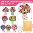 thumbnail image 4 of 8 Pack Paper Flower Pop Up Cards, Flower Bouquet Card Popup 3D Greeting Cards for Mother's Day, Graduation, Anniversary, Birthday, Congratulations, Get Well, Home Decor, with Envelope and Note, 4 of 7