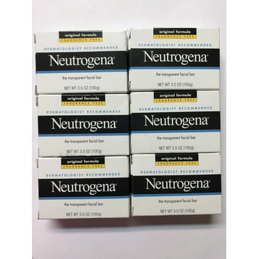 6 Pack - Neutrogena The Transparent Facial Bar Original Formula, Fragrance Free 3.50 oz