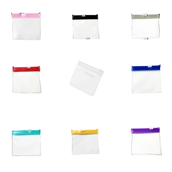 Reusable Clear Plastic Storage Bags, Small Ziplock Bags for Pills, Pill Bags for Travel, Clear Pouches with Zipper, Gray Seal Portable Transparent Daily Vitamin Holding Pouch