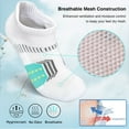 thumbnail image 4 of G&Y Men's Running Socks (6 Pairs) - Arch Support Athletic Ancle Socks, White, 9-11, 4 of 7
