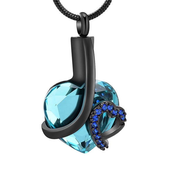 Crystal Heat Cremation Jewelry for Ashes Necklace for Ashes of Loved One