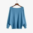 thumbnail image 2 of Women's Batwing Sleeve Boat Neck Oversized Knit Sweater For Fall & Winter Comfortable Warmth, 2 of 2