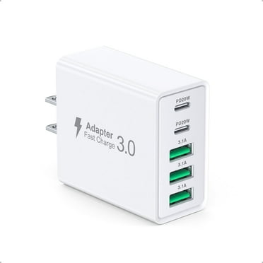 TAOHAI USB C Wall Charger, 50W 5-Port PD Fast USB C Charging Block Multiport Plug,Type C Power Adapter Brick Cube for iPhone 15/14/13 Pro Max, iPad, Switch