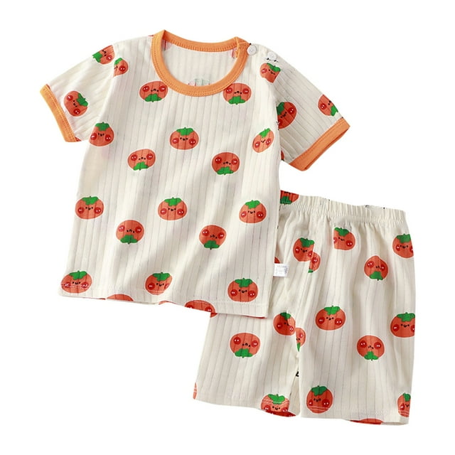 Hiiyo Toddler Boys Pajamas Cute Cartoon Short Sleeved T Shirt + Shorts Homewear, Sizes 3-4T