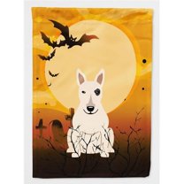 Caroline's Treasures BB4404GF Halloween Bull Terrier White Flag Garden Size , Small, multicolor