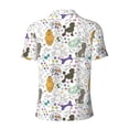 thumbnail image 3 of Vsdgher Colorful Poodle Dog Print Men's Short Sleeve Stretch Polo Shirt, Moisture-Wicking Performance Polo Shirt, 3 of 8