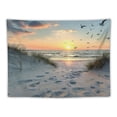 thumbnail image 5 of PRATYUS  Ocean Beach Tapestry Wall Hanging, Sunset Seabird and Beach with Grass  Tapestry Natural Landscape Tapestry for Bedroom Living Room Dorm Decoration Wall Decor, Painting, 5 of 6