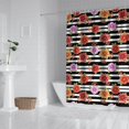 thumbnail image 2 of Strawberry and Blossom Blue Pattern Modern Waterproof Shower Curtain Set with 12 Hooks, Washable Decorative Bathroom Shower Curtain, 2 of 6