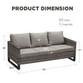 thumbnail image 7 of Unnifurnzi Outdoor Patio Couch Wicker Sofa-All Weather 3-Seater Rattan Patio Sofa High Back Outdoor Couch for Porch Deck Balcony Garden-Gray/Gray, 7 of 7
