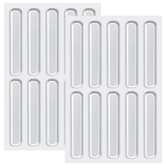 20 PCS Silicone Furniture Bumpers, Clear Cabinet Door Bumpers Adhesive Furniture Bumper Strips, Ultra-Quiet Bumpers for Interior Doors, Furniture Buffer Pads