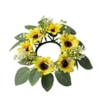 thumbnail image 2 of Guirnalda de velas de girasol, guirnalda realista para puerta de entrada, base para velas, corona de flores para banquetes, cenas y fiestas, 2 of 9