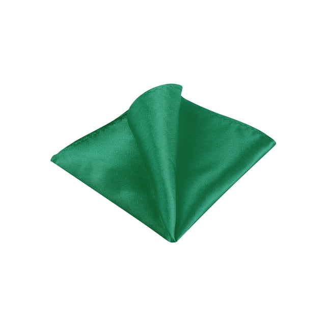 INSPIRE CHIC Men's Pocket Square Solid Color Handkerchiefs Self-folded For Wedding Party Dark Green One Size