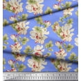 thumbnail image 3 of Soimoi Polyester Crepe Fabric Leaves & Magnolia Floral Fabric Prints by Yard 42 Inch Wide, 3 of 5