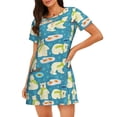 thumbnail image 1 of Easygdp Cute Polar Bear Fishing Camisón de manga corta para mujer, informal, estampado, 1 of 6