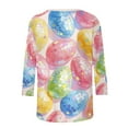 thumbnail image 6 of Royisotas Easter Shirts for Women - Happy Easter 3/4 Sleeve Shirts Easter Bunny Graphic Tee Casual Easter Gift Tops, 6 of 9