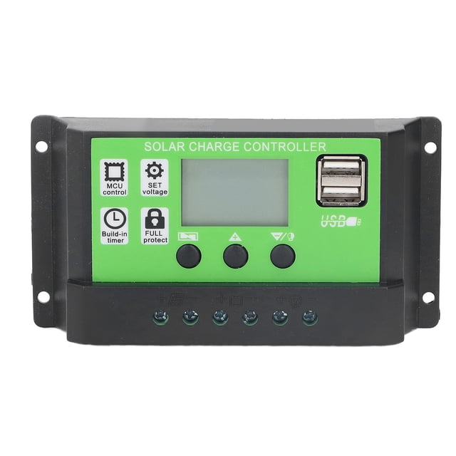 Controlador de carga solar con parámetros ajustables, panel solar inteligente, regulador de batería con pantalla LCD, 12 V, 24 V, adaptativo, 20 A.