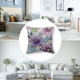 thumbnail image 5 of Acheng Seamless Spring Floral Throw Pillow Cover Transparent Purple Clematis Flowers on Climbing Twigs Decorative Square Pillow Case for Home Bedroom Living Room Cushion Cover  12x12in, 5 of 7