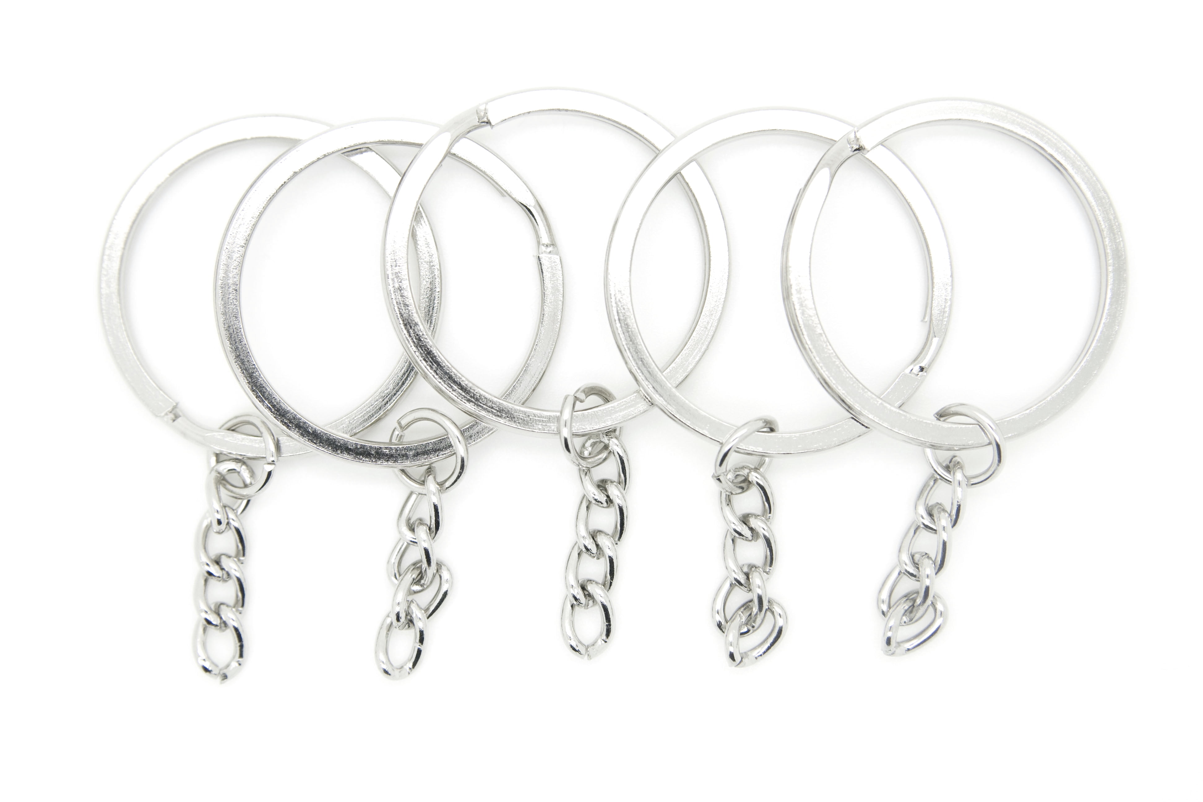 Pack of 1000 pcs - 32mm 1-1/4" Heavy Duty Steel Key Rings Split Rings with Chain Extender