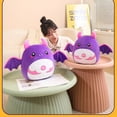 thumbnail image 4 of Plush Bat Dragon Stuffed Animal Toy, Soft Purple Demon Plushie with Cute Wings & Horns, Kawaii Pillow for Kids, Girls, Boys, Birthday Gift, 12 Inch, Super Soft Cuddly Decorative Pillow Doll, 4 of 4