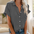 thumbnail image 2 of V Neck Short Sleeve Shirts Dark Gray XL, 2 of 4