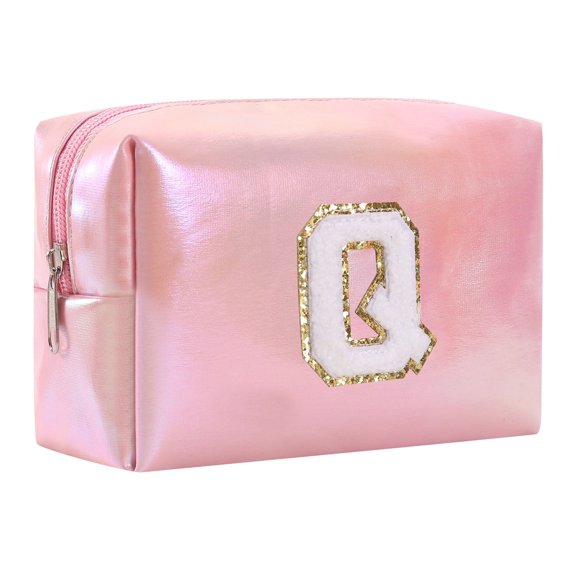 Large Capacity Embroidered Alphabet Cosmetic Bag Travel Toiletry Organizer Storage Clutch Handbag