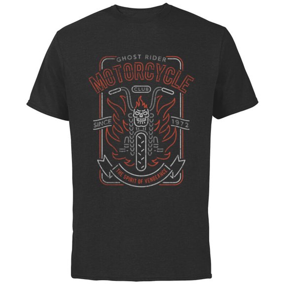 Marvel Ghost Rider Motorcycle Club - Short Sleeve Cotton T-Shirt for Adults - Customized-Black