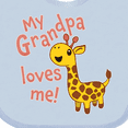 thumbnail image 4 of Inktastic My Grandpa Loves Me- Cute Giraffe Boys or Girls Baby Bib, 4 of 4